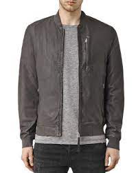 Allsaints Kino Leather Regular Fit Bomber Jacket Allsaints Cloth Jacket Mens Leather Bomber Jacket Leather Jacket Men Slim Fit Bomber Jacket