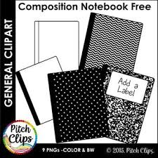 Composition Notebook Clipart Clip Art Freebie Black And White In 2020 Clip Art Freebies Clip Art Composition Notebook