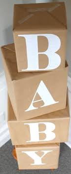 Diaper Box Baby Blocks Made Out Of Diaper Boxes Wrapped In Brown Paper To Resemble Baby Blocks Baby Shower Gift Box Baby Shower Box Baby Blocks Baby Shower