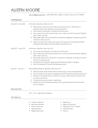 performer resume examples and tips zippia