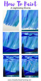 Finally fill the container 2/3 of the way with water. How To Paint Lightning Painting Art Projects Canvas Painting Diy Acrylic Painting Tutorials