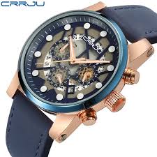 Luxury Genuine Leather Strap Military Mens Watches 3 Small Dials Chronograph Date Waterproof Watches Watches For Men Cheap Watches For Men Waterproof Watch