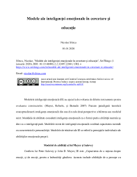 Goleman prezentm n continuare zece situaii (scenarii) n care se poate afla orice om. Pdf Modele Ale InteligenÈei EmoÈionale In Cercetare Èi EducaÈie Nicolae Sfetcu Academia Edu