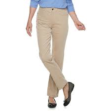 Womens Croft Barrow Comfort Waist Straight Leg Corduroy