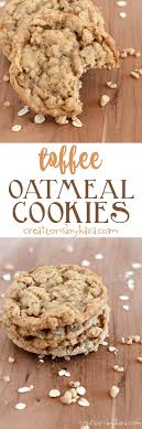If You Love Toffee This Oatmeal Toffee Cookie Recipe Is For You They Are Crisp On The Outside Chewy On Th Toffee Cookie Recipe Cookie Recipes Toffee Cookies