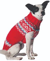 Red Nordic Wool Dog Sweater