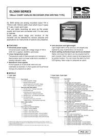 Strip Chart Recorder El3000 Pen Chino Corporation Pdf