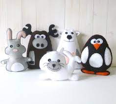 5 Arctic Animals By Littlestuffme Sewing Pattern Sewing Stuffed Animals Animal Sewing Patterns Felt Crafts