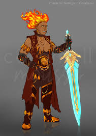 OC] [ART] COMMISSION - Ragna, Fire Genasi Wild Magic Barbarian : rDnD