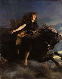 It depicts the wild hunt from scandinavian folklore and is based on a poem by johan sebastian welhaven. Peter Nicolai Arbo The Wild Hunt Of Odin Nasjonalmuseet Collection