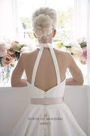 These are the lightest, most delicate looks you'll see today! Mercy Is A Contemporary Take On A Vintage Tea Length Wedding Dress Halter Neck S Tea Length Wedding Dress Tea Length Wedding Dress Vintage Short Wedding Dress