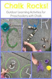 Easy Chalk And Rocks Activities For Preschoolers Outdoors Playful Learning Preschool Outdoor Activities Outdoor Activities For Kids Chalk Activities
