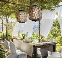 Outdoor Waterproof Rattan Hanging Lanterns Pendant Lights