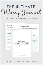 Printable Pdf Worry Journal Planner That Works To Help You Stop Worry About The Future Debt Finances About Others About Wha Coping Skills No Worries Stress