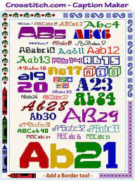 Creating cross stitch patterns from your own pictures is very easy with pic2pat. Cross Stitch Caption Maker Text Alphabet Border Pattern Generator
