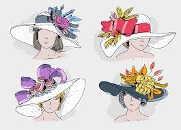 Fascinators hat for women tea party headband kentucky derby wedding flower cocktail mesh feathers hair clip. Vintage Kentucky Derby Hat Hand Drawn Vector Illustration Derby Hats Drawing Hats Kentucky Derby Hat