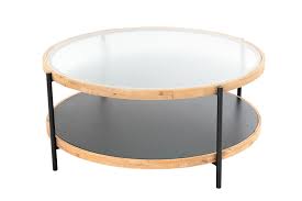 169,99€ 99,99€ table basse avec roulettes. Table Basse Ronde En Metal Verre Et Bois Industriel Leonce