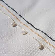 Mini Pearl Necklace With Pearl Charms Nst Studio Pearl Necklace Pearl Charms Pearls