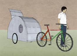 Modified Bike Trailer Doubles As Diy Mobile Camper Home Bike Trailer Bicycle Trailer Bicycle