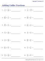 Add fractions the traditional way. Adding Unlike Fractions Different Denominators Worksheets