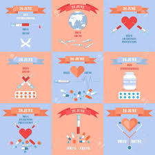 The un was determined to help create an international society free of drug abuse. International Day Against Drug Abuse Posters Set Royalty Free Cliparts Vectors And Stock Illustration Image 86955043