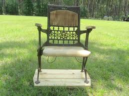 Antique Stadium Chair Vintage Chair Seat Wood Chair Iron Etsy Wood Chair Ornate Chairs Outdoor Dining Chair Cushions