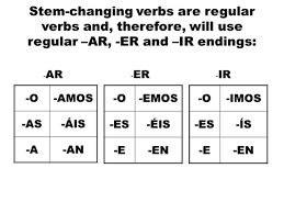 verb conjugations in spanish screen 9 on flowvella