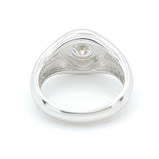0.5ct Moissanite Round Engagement Bezel Ring – CollJewelry