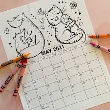This is the first printable design for this trivia quiz and this super cute and colorful game sheet is decorated with kids in traditional mexican outfits and maracas. Printable May Coloring Calendar