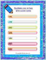 Missing letters in number names grade/level: Write Number Names Worksheet 1 Numbers 101 500 Estudynotes