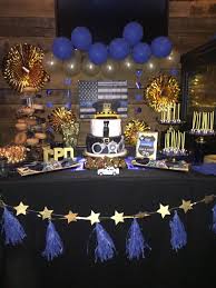 Police Promotional Party Dessert Table Sweet Table Chicago Police Cake Cake Pops Co Retirement Party Decorations Police Theme Party Graduation Party Decor