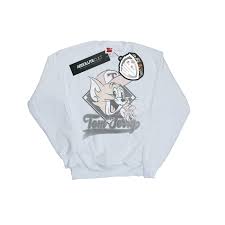 Tom And Jerry Herr Basebollkeps Sweatshirt S Vit White S