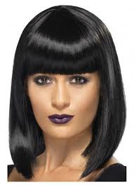 Black Bob With Bangs Wig Long Black Bob Costume Wig Pulp Fiction Rihanna R N B Star Rihanna Style Wig Black Black Short Blu Bob Wigs Bob Hairstyles Mens Medium Length Hairstyles