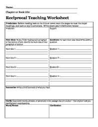 Image Result For Reciprocal Teaching Worksheet Pdf Reciprocal Teaching Teaching Worksheets