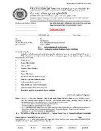 Application form is verified at the academic section of the university room no.213. Fillable Online Vnsgu Ac New Pattern Duplicate Degree Form Copy Doc Vnsgu Ac Fax Email Print Pdffiller