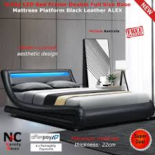 Get 5% in rewards with club o! Artiss Led Bed Frame Double Full Size Base Mattress Platform Black Leather Alex Nice N Cheap Variety Store