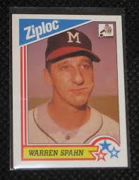 Like topps baseball and the rookie card. Warren Spahn Boston Milwaukee Braves Baseball Card 1992 Ziploc Dow Brands Promo Item Rare