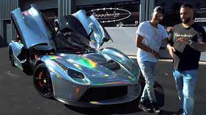 Aubameyang also flaunted his £250,000 ferrari 812 superfast, which was among those 4 cars under the rope at the luxury hotel. Aubameyang Collects His Chrome Wrapped Laferrari Soccerbible