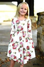 Kid S Fall Floral Dress Girls Floral Dress Calf Length Dress Fall Floral Dress