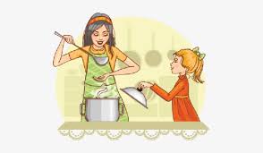 Mother and her daughter cooking food in the kitchen together, family in everyday life at home vector illustration. Mother And Daughter Clipart Png Mother In Kitchen Clipart Transparent Png 489x399 Free Download On Nicepng