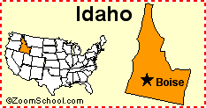 Rendered image of idaho state capitol building in boise, the neoclassical 1914 statehouse, is home to the government of the state of idaho. Idaho Facts Map And State Symbols Enchantedlearning Com