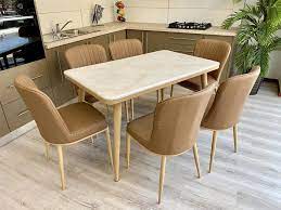 Table de cuisine en marbre. Tables De Cuisine En Marbre Avec 6 Chaises Meublesplus