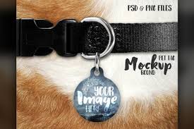 Round Pet Tag Mockup Pet Tags Tag Template Pets
