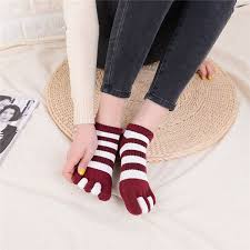 Women Wide Stripes Comfortable Five Toe Socks Women Wide Stripes Comfortable Five Socks Toe Socks Wide Stripes Socks