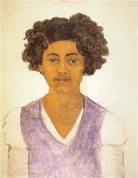 He had always admired her long, dark hair, which, as she indicates in the tresses littering the painting, she had cut off after their split. Self Portrait 1922 Frida Kahlo Wikiart Org