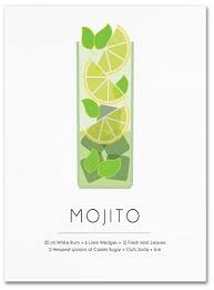 Studio Grafiikka Mojito Gallery Wrapped Canvas Art 24 In W X 32 In H Green Cocktail Illustration Mojito Classic Cocktails