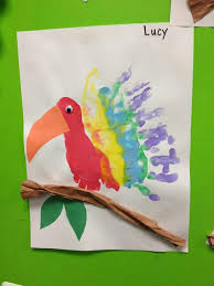 Pin By Christine Kolbow On Hand Foot Print Art For Kids Rainforest Crafts Handprint Crafts Safari Crafts