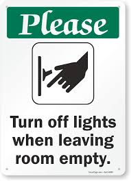 To approve or acknowledge something by or as if by a signature sign off on a memo. Smartsign S2 0367 Pl 10 Smartsign Please Turn Off Lights When Leaving Room Empty Sign 7 X 10 Plastic Amazon Com Industrial Scientific