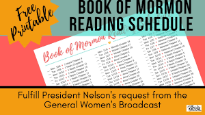 Free Printable Book Of Mormon Reading Schedule Updated Dec