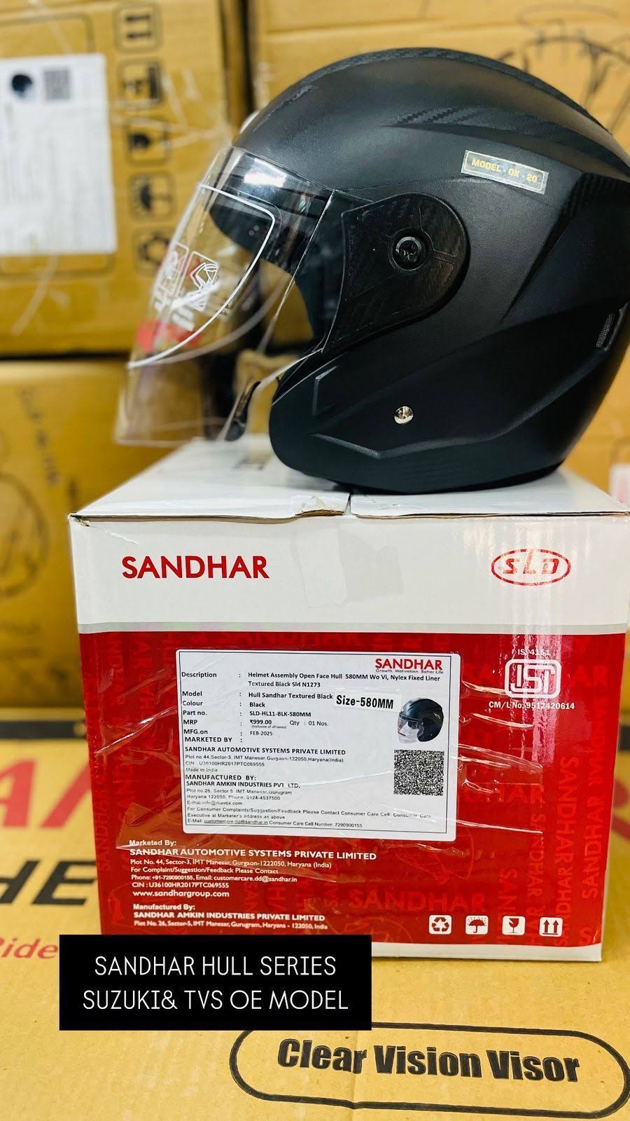 SANDHAR SUZUKI AND TVS ORIGINAL HALF HELMET product image